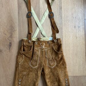 Men's Brown Lederhosen with Suspenders